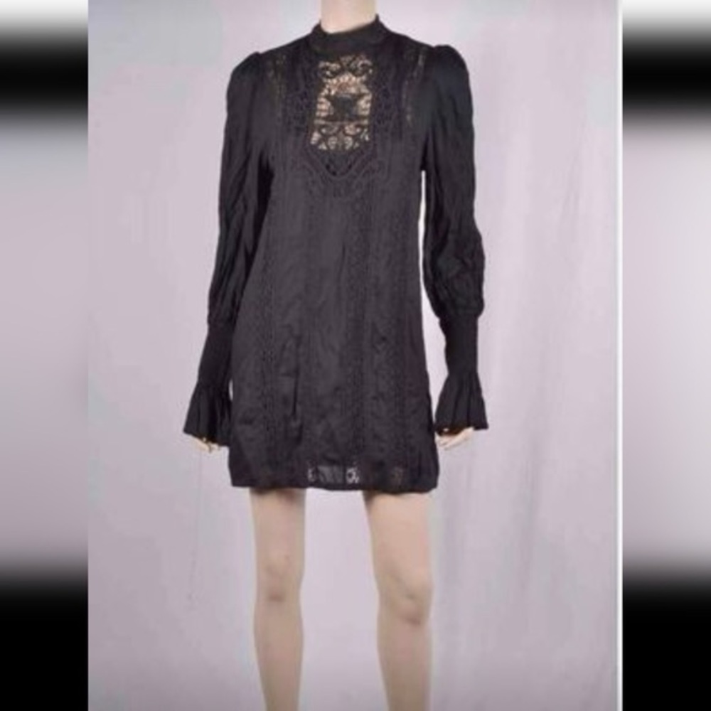 Free People Crochet Trim Mini Dress